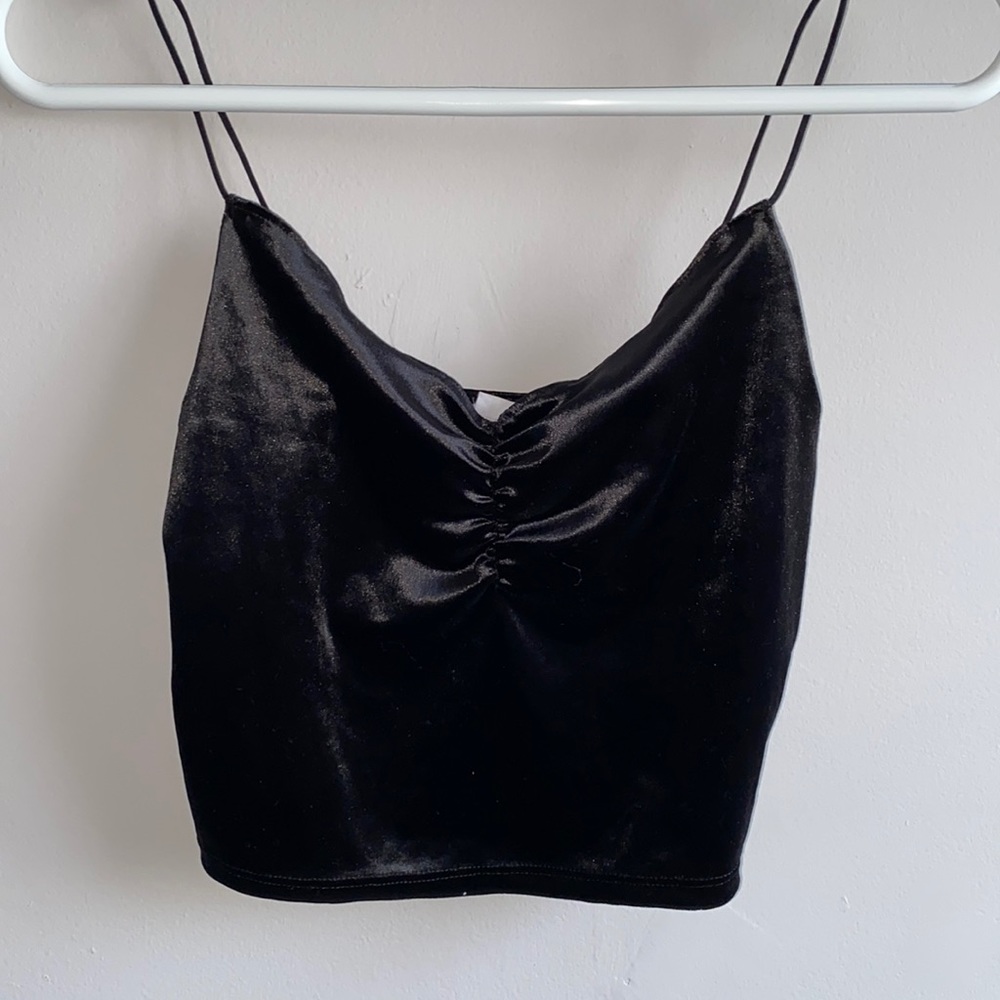 Black Velvet Garage Tank Top. Size Small